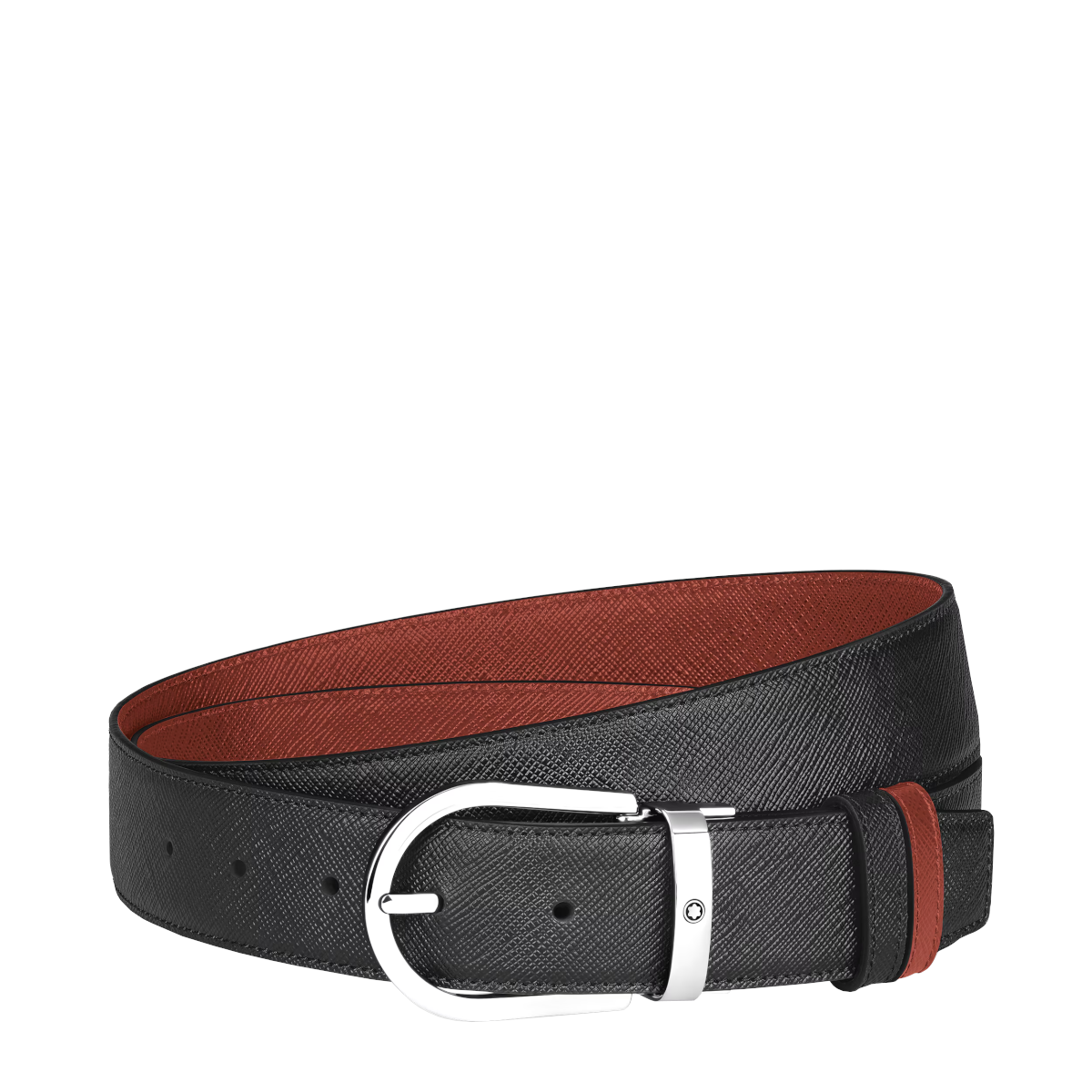 Ceinture réversible motif fer à cheval 35 mm en cuir Montblanc Sartorial Rouge