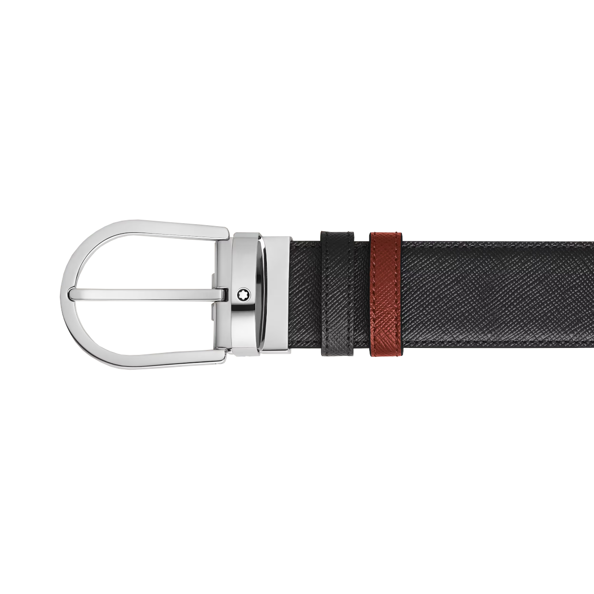 Ceinture réversible motif fer à cheval 35 mm en cuir Montblanc Sartorial Rouge