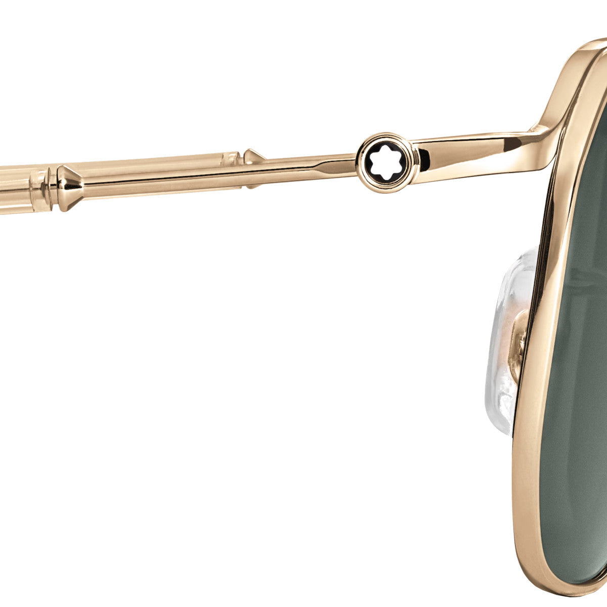 Lunettes de soleil Montblanc carrées à monture métallique dorée