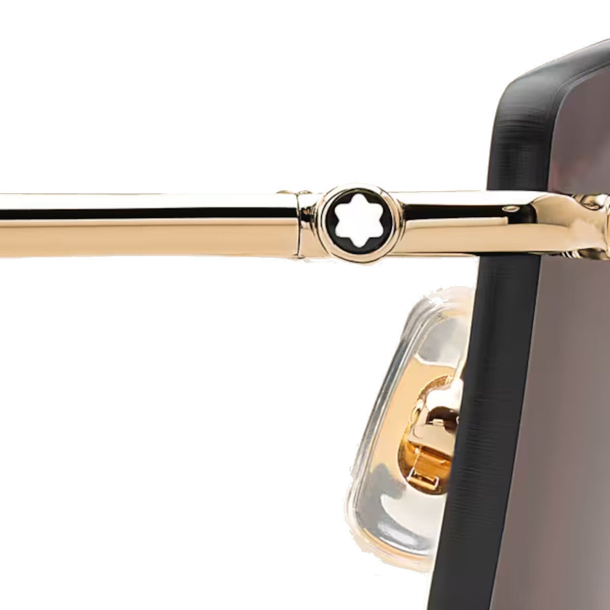 Lunettes de soleil rectangulaires à monture métallique dorée