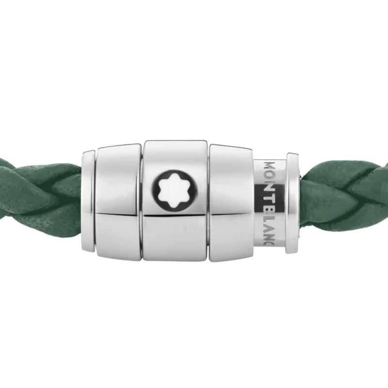 Bracelet hommeMontblancBracelet à 3 anneaux Montblanc de la Collection Meisterstücken acier et cuir, gris d'étainS