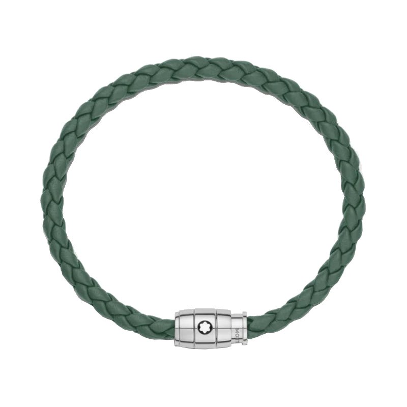 Bracelet hommeMontblancBracelet à 3 anneaux Montblanc de la Collection Meisterstücken acier et cuir, gris d'étainS