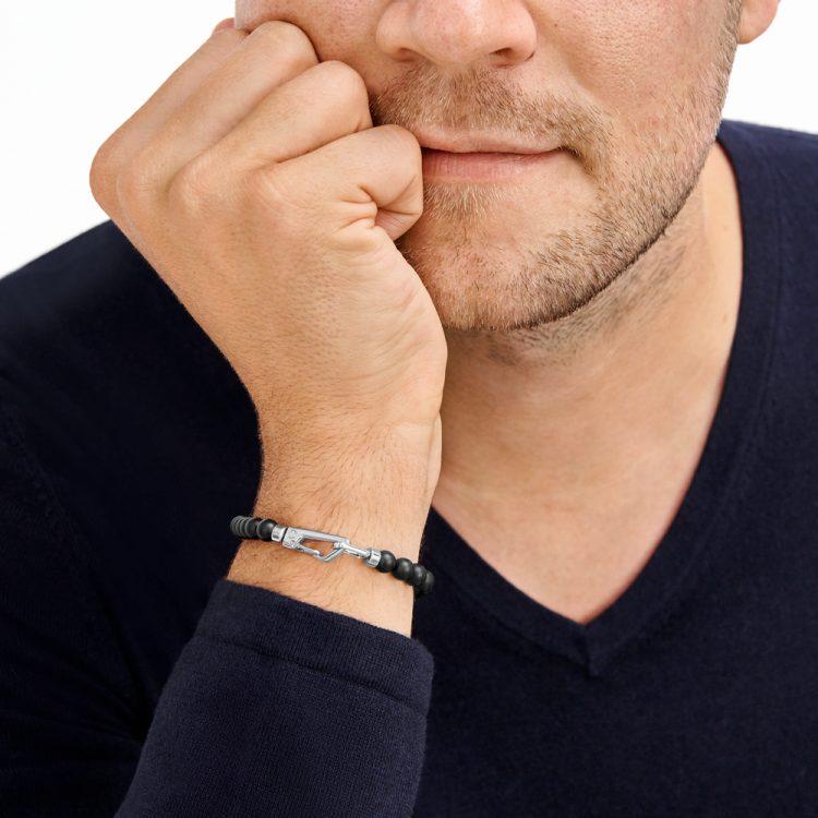 Bracelet hommeMontblancBracelet homme Wrap Me en perle d'onyxS