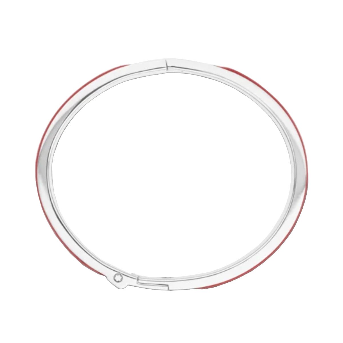 Bracelet hommeMontblancJonc Montblanc M Logo en Acier et Cuir Rouge