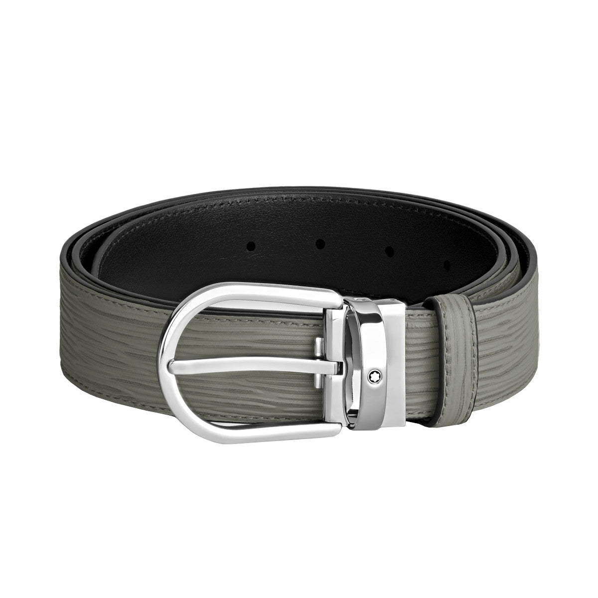 Ceinture hommeMontblancCeinture Montblanc à boucle fer à cheval de 35 mm en cuir gris moyen