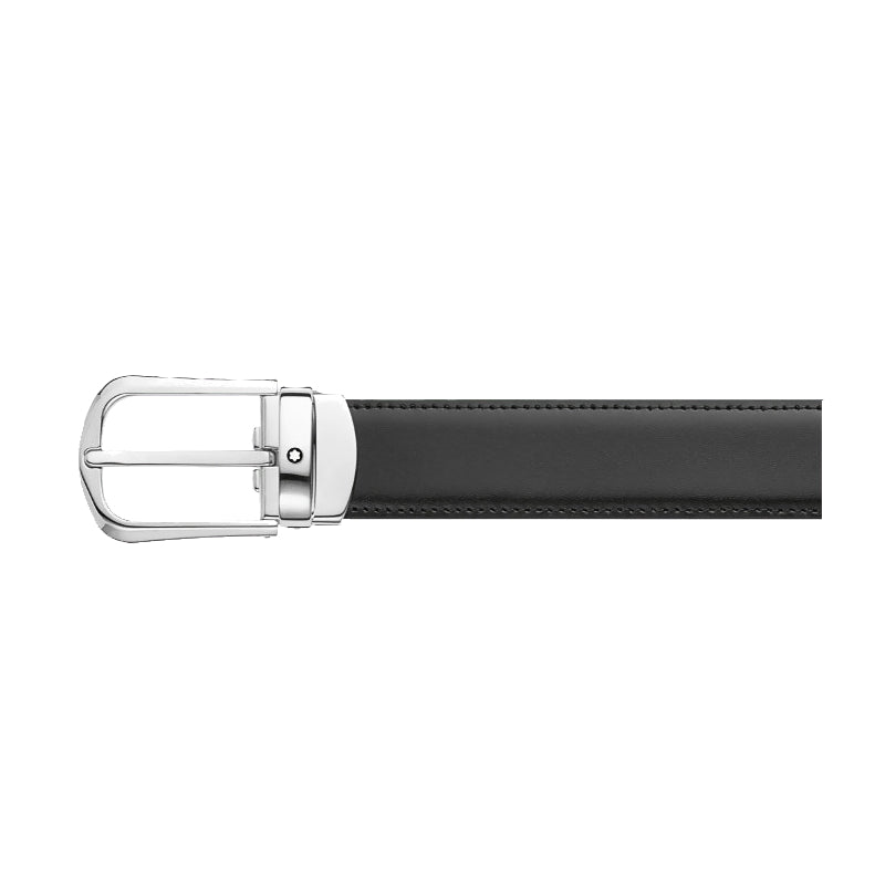Ceinture hommeMontblancCeinture Montblanc réversible à boucle fer à cheval de 30 mm en cuir noir/marron