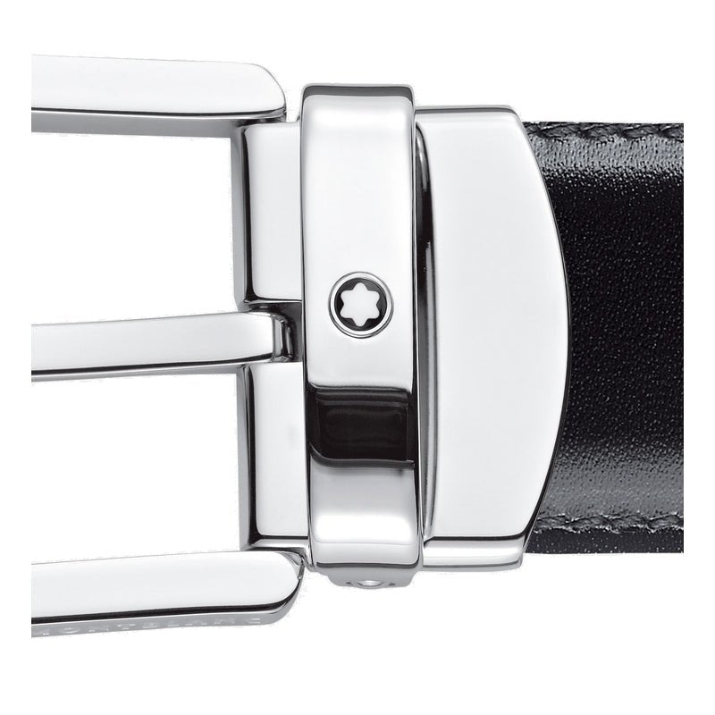 Ceinture hommeMontblancCeinture réversible Montblanc à boucle fer à cheval de 30 mm en cuir noir/marron