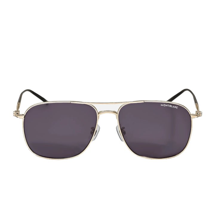 Lunettes de soleilMontblancLunettes de soleil carrée en titane couleur or