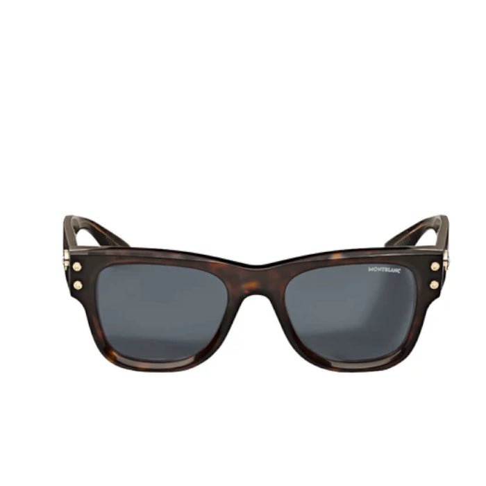 Lunettes de soleilMontblancLunettes de soleil carrées à monture en acétate couleur havane