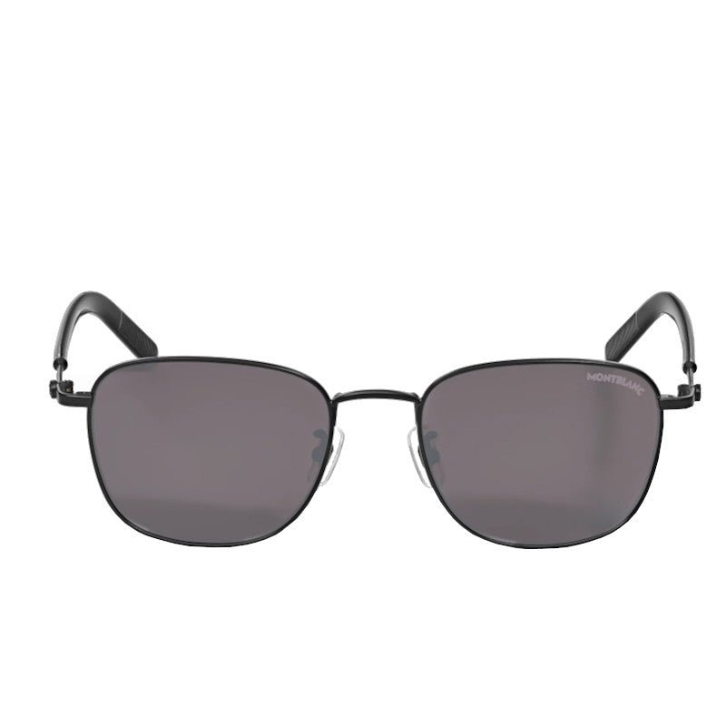 Lunettes de soleilMontblancLunettes de soleil carrées à monture métallique couleur Noire