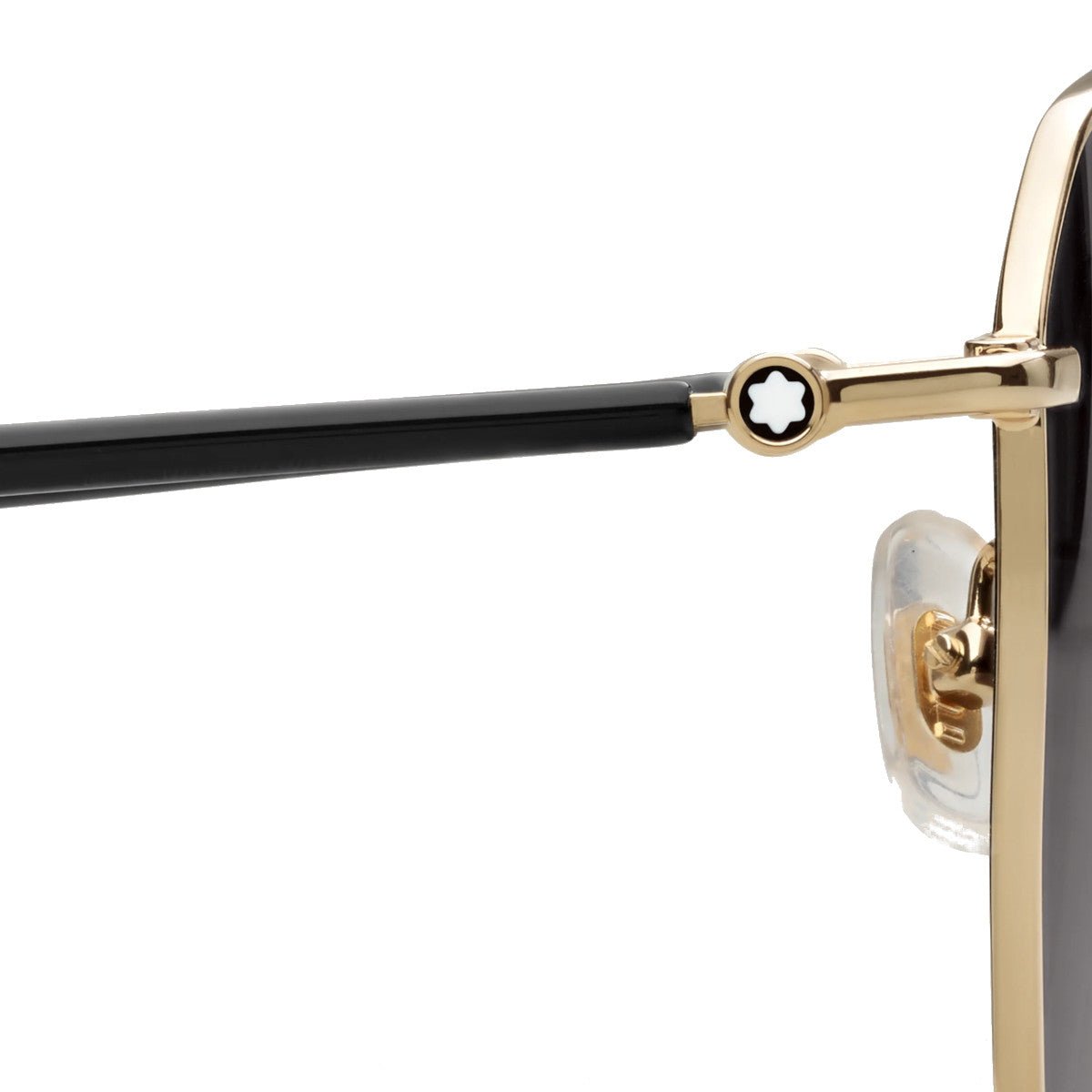 Lunettes de soleilMontblancLunettes de soleil carrées à monture métallique dorée