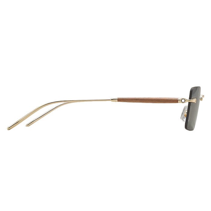 Lunettes de soleilMontblancLunettes de soleil Montblanc carrées à monture métallique dorée