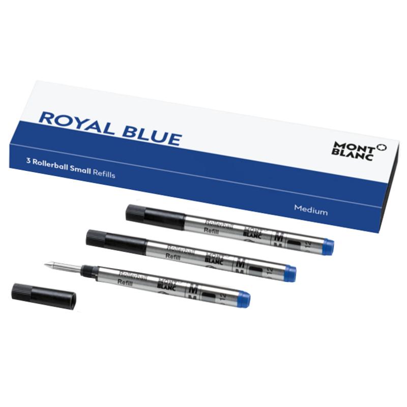 Recharge rollerballMontblanc3 recharges pour rollerball petit modèle Montblanc (M), Royal Blue