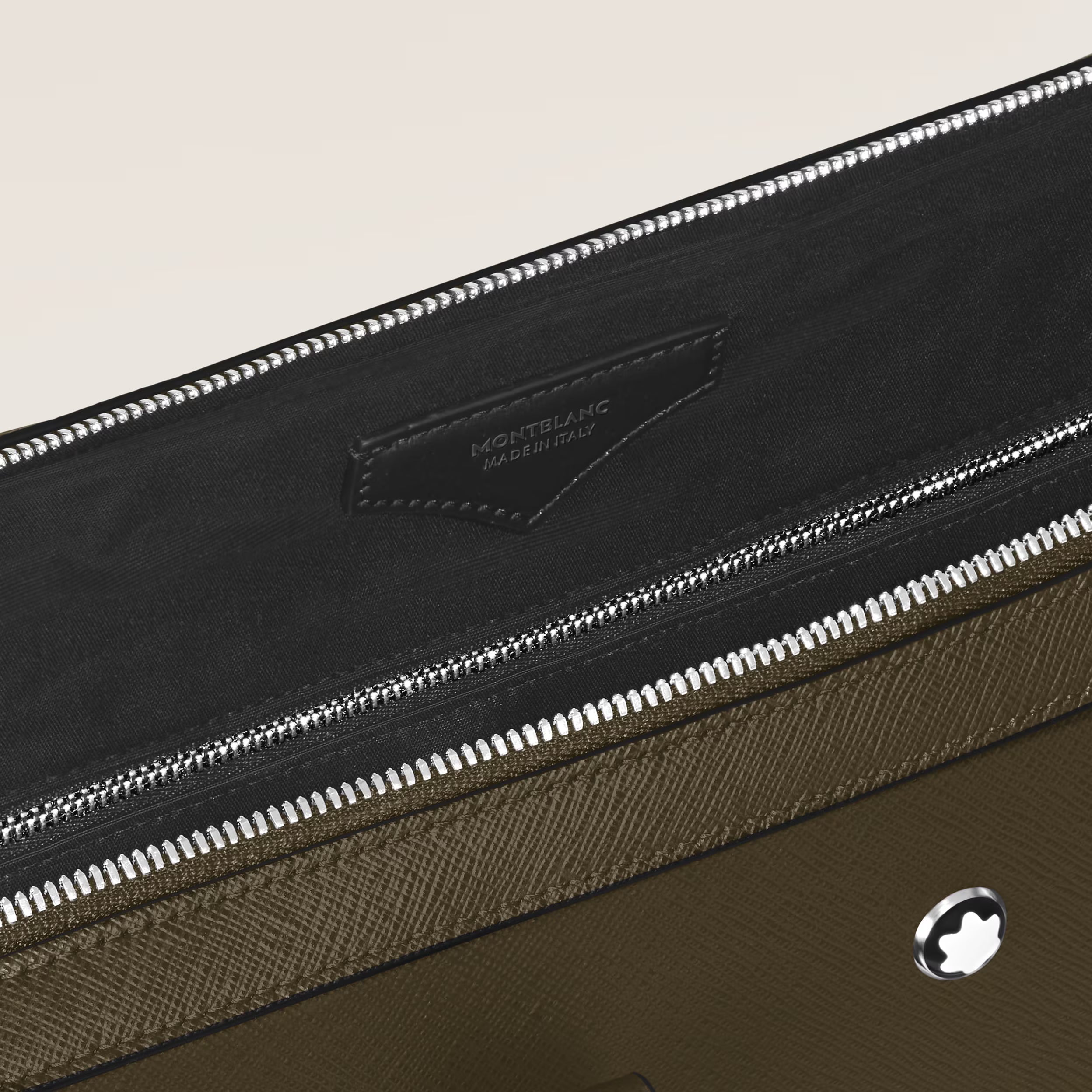 Porte-documents Fin en Cuir Sartorial Kaki