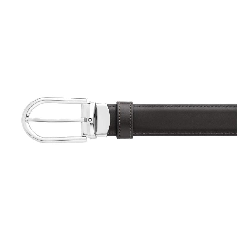 CeintureMontblancCeinture réversible Montblanc à boucle fer à cheval de 30 mm en cuir noir/marron