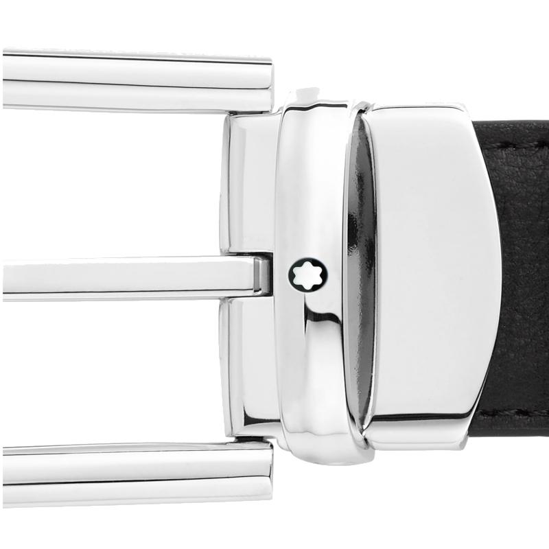 CeintureMontblancCeinture réversible Montblanc à boucle fer à cheval de 30 mm en cuir noir/marron