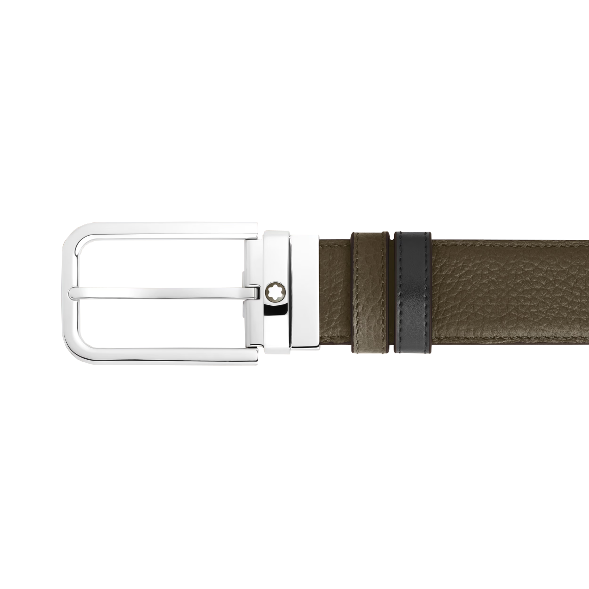 Ceinture Réversible 35 mm à boucle Rectangulaire Montblanc Grainé Vert