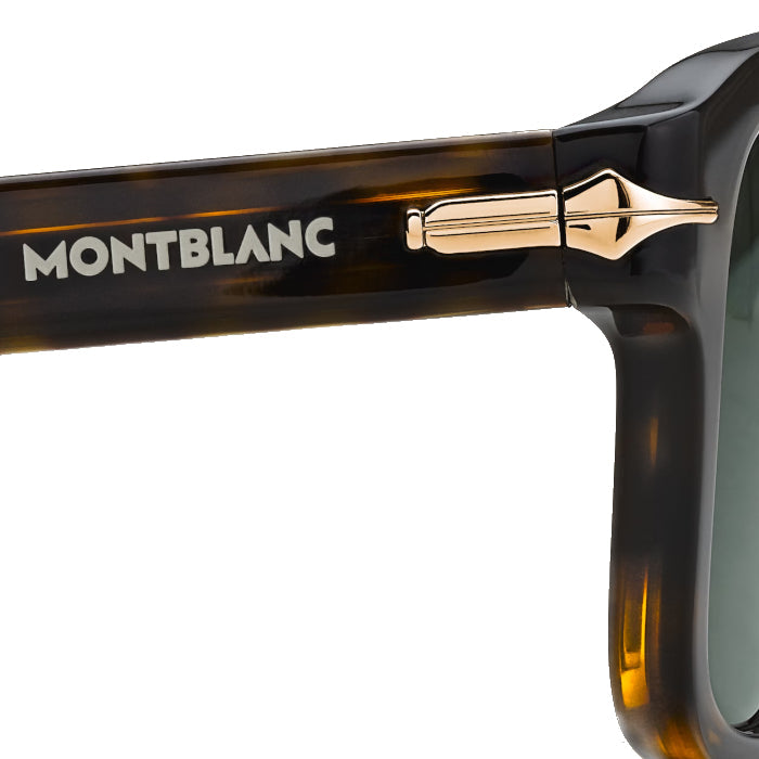 Lunettes de soleil Montblanc rectangulaires avec monture en acétate havane