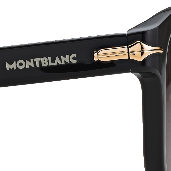 Lunettes de soleil Montblanc rondes à monture en acétate noir