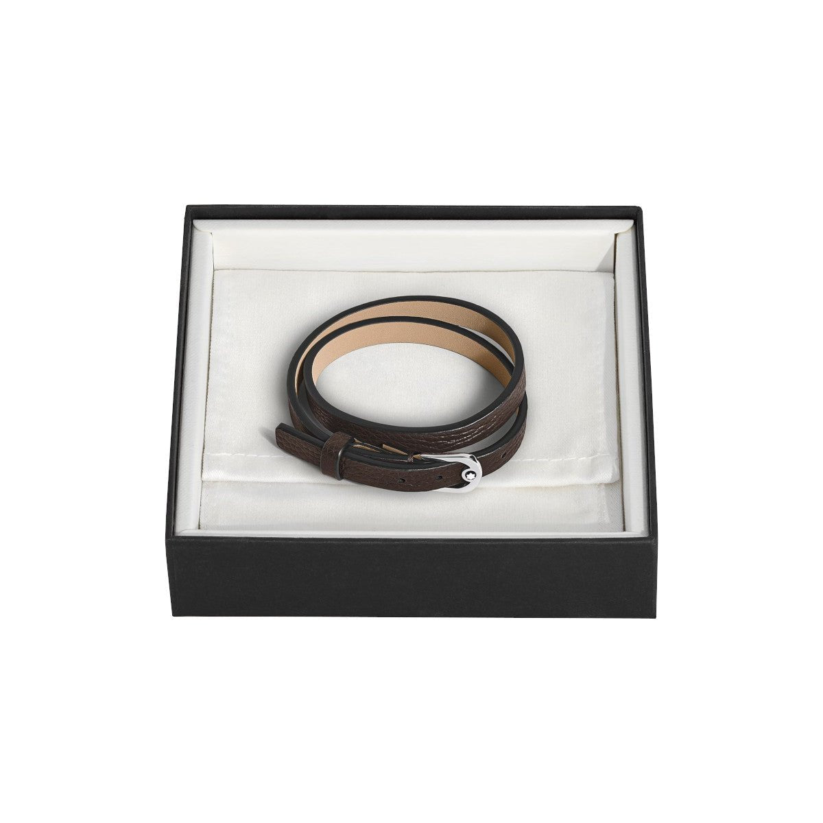 Bracelet hommeMontblancBracelet Montblanc Ajustable Horseshoe en cuir grainé Ebène