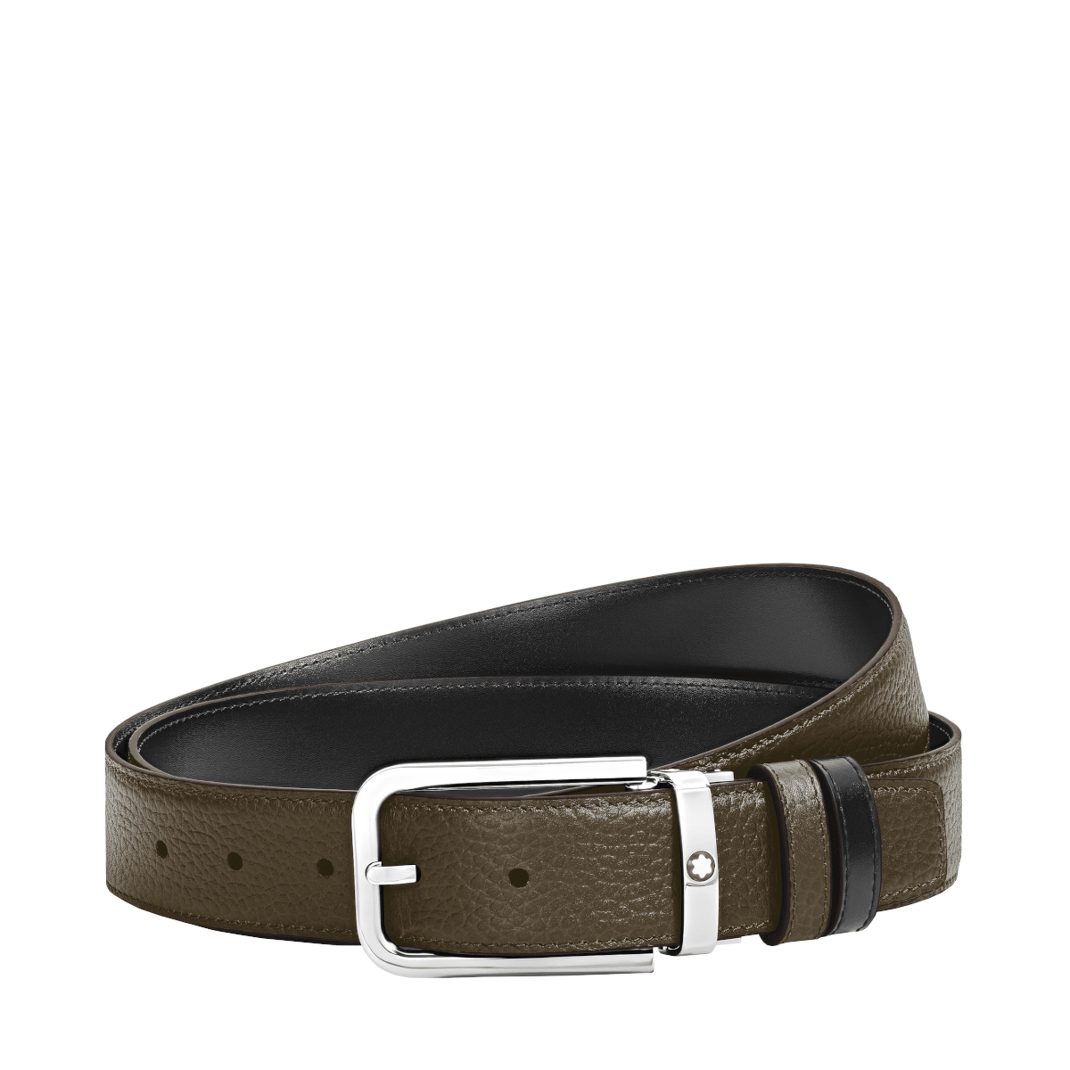 Ceinture hommeMontblancCeinture Réversible 35 mm à boucle Rectangulaire Montblanc Grainé Vert