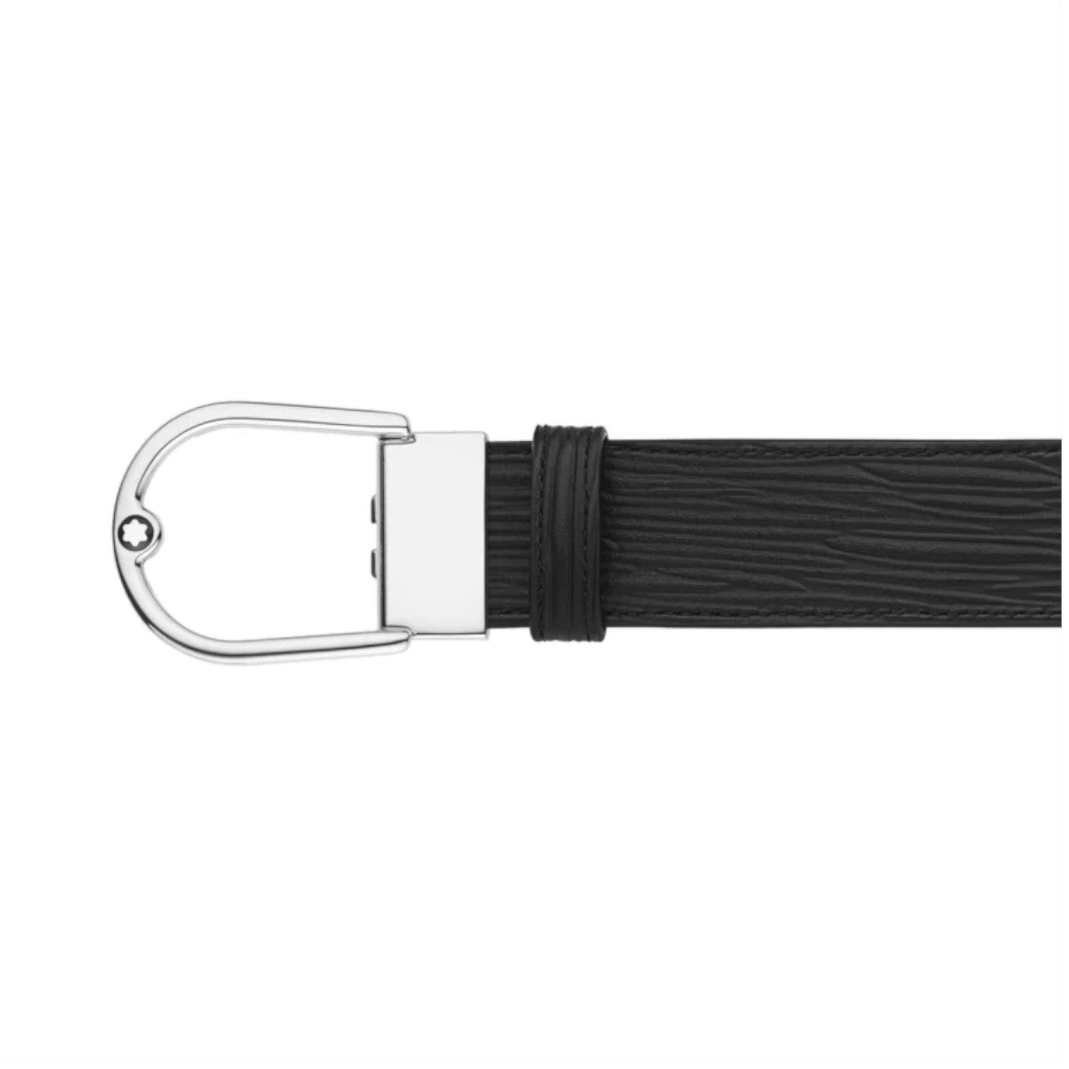 Ceinture hommeMontblancCeinture Réversible De 35 Mm Avec Boucle Fer À Cheval En Cuir Noir Imprimé/Cuir Noir Lisse
