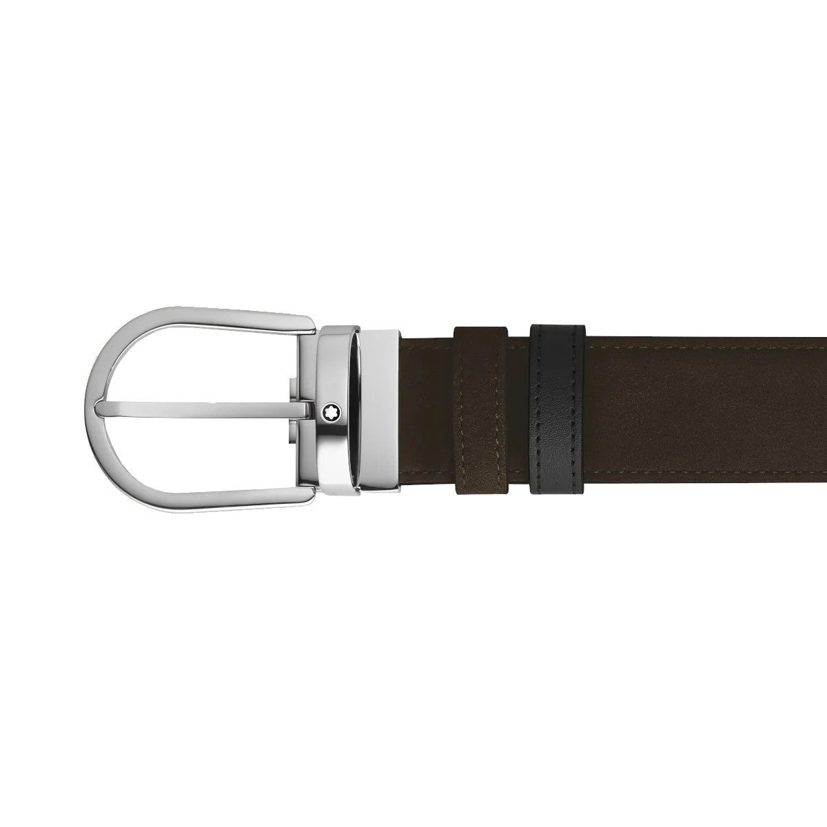 Ceinture hommeMontblancCeinture Réversible Horseshoe Montblanc 35 mm en Suede Noir/Marron