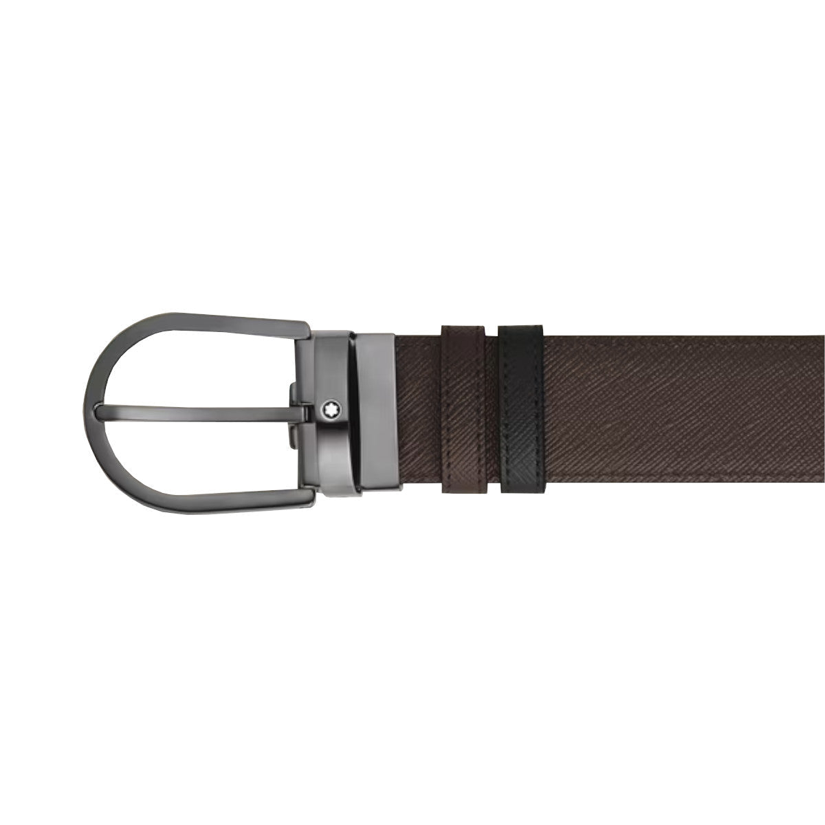 Ceinture hommeMontblancCeinture réversible motif fer à cheval 35 mm en cuir Montblanc Sartorial ébène