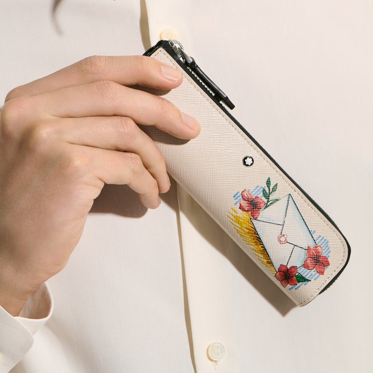 Étui pour styloMontblancÉtui pour 1 instrument d'écriture Montblanc Sartorial Summer Capsule Ivoire