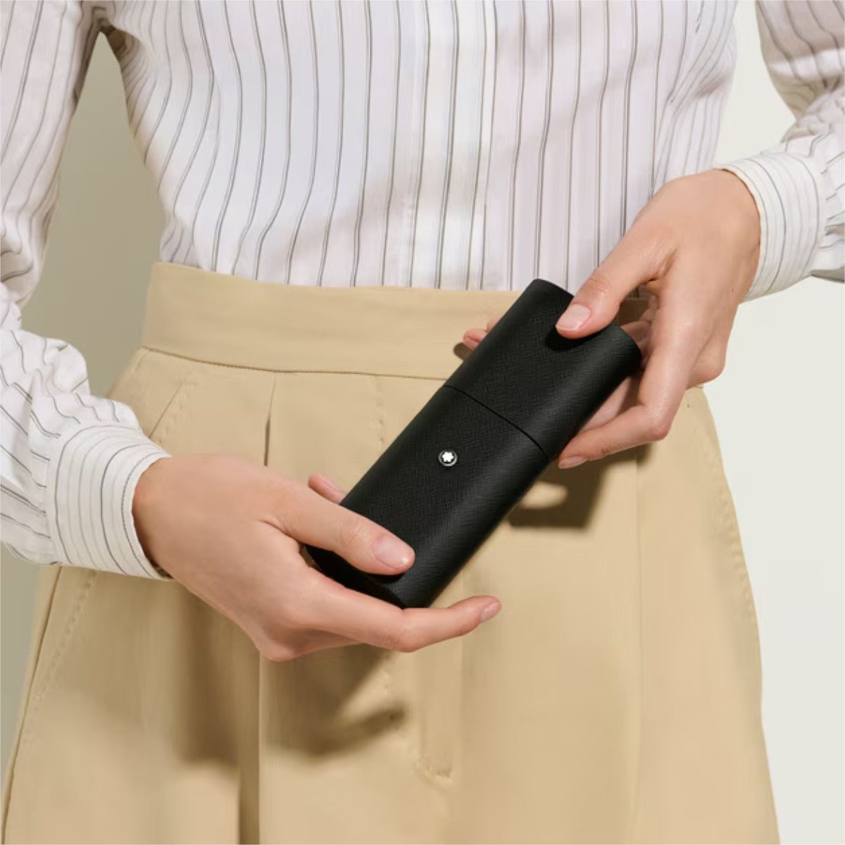 Etui pour styloMontblancÉtui pour 2 Instruments d'Écriture Montblanc en Cuir Sartorial Noir