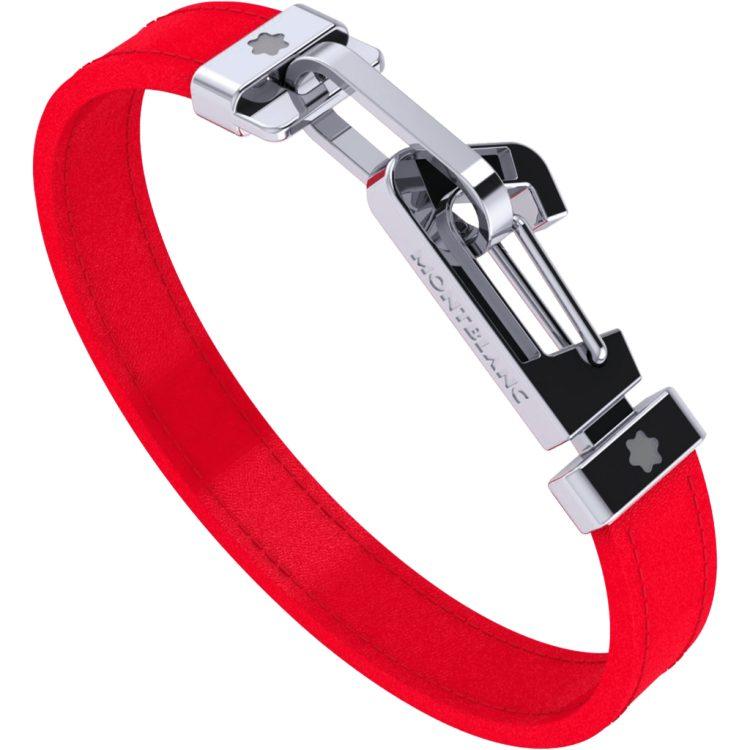 Bracelet Montblanc Wrap Me en cuir rouge (Taille L) - Boutique-Officielle-Montblanc-Cannes