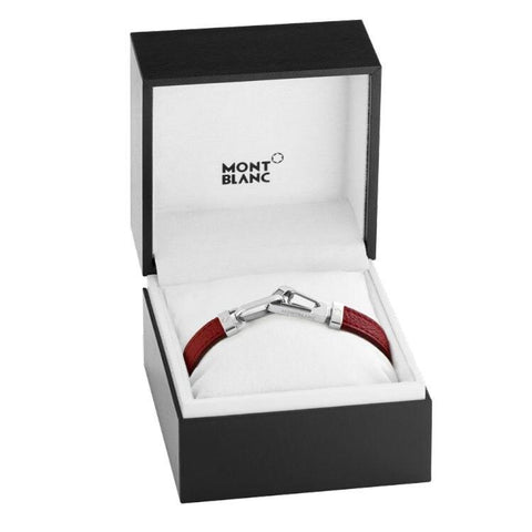 Bracelet Montblanc Wrap Me en cuir rouge (Taille L) - Boutique-Officielle-Montblanc-Cannes