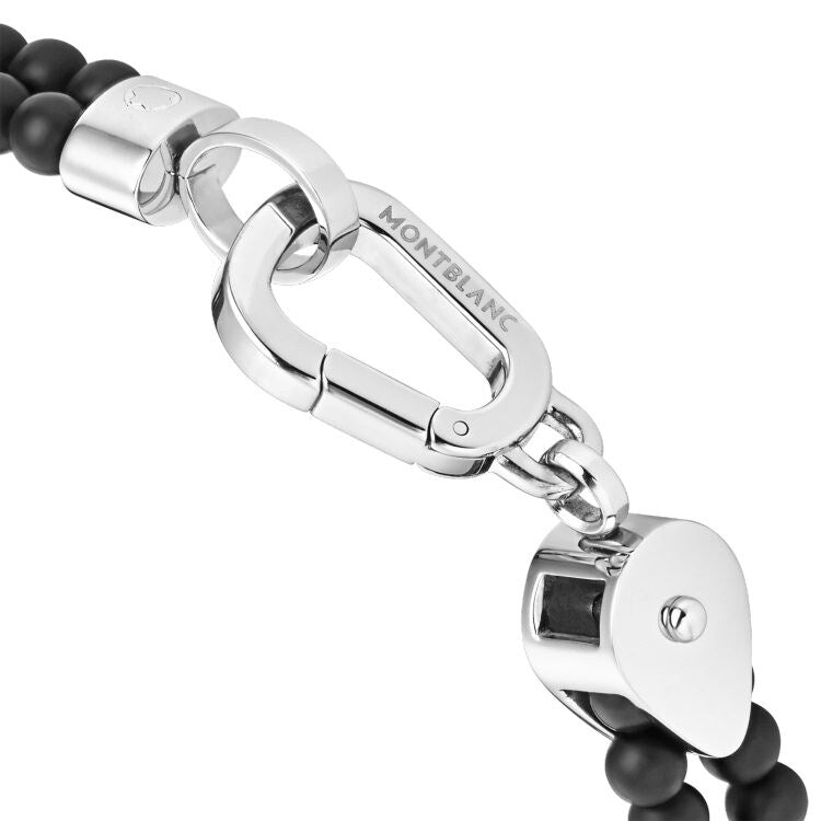 Bracelet double Wrap Me en onyx et acier