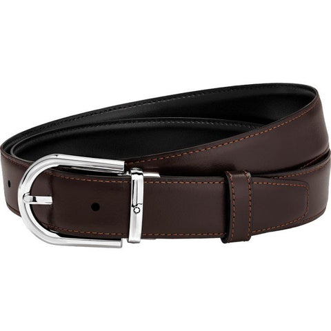 Ceinture affaires réversible noire/marron à couper selon la taille - Boutique-Officielle-Montblanc-Cannes