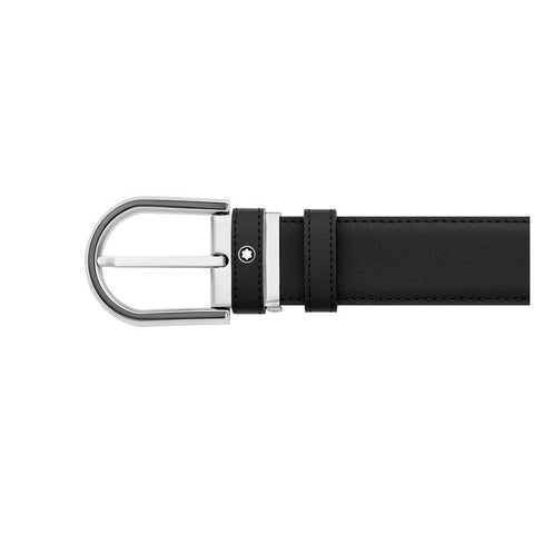 Ceinture à boucle fer à cheval de 35 mm en cuir noir