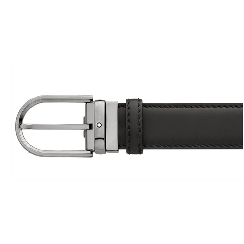 Ceinture à boucle fer à cheval de 35 mm en cuir noir
