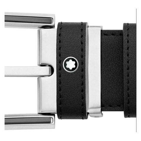Ceinture à boucle fer à cheval de 35 mm en cuir noir