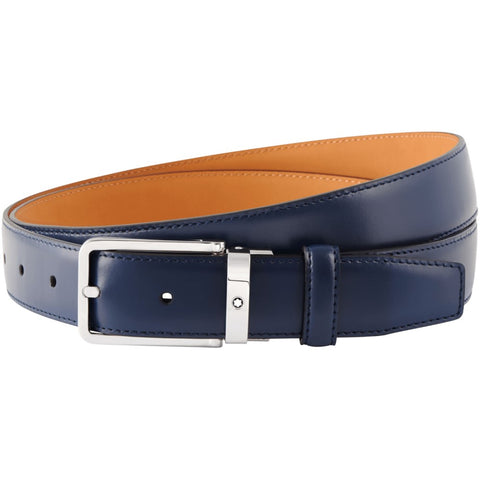 Ceinture affaires Montblanc bleu marine à couper selon la taille