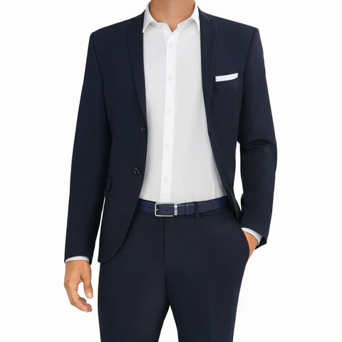 Ceinture affaires Montblanc bleu marine à couper selon la taille