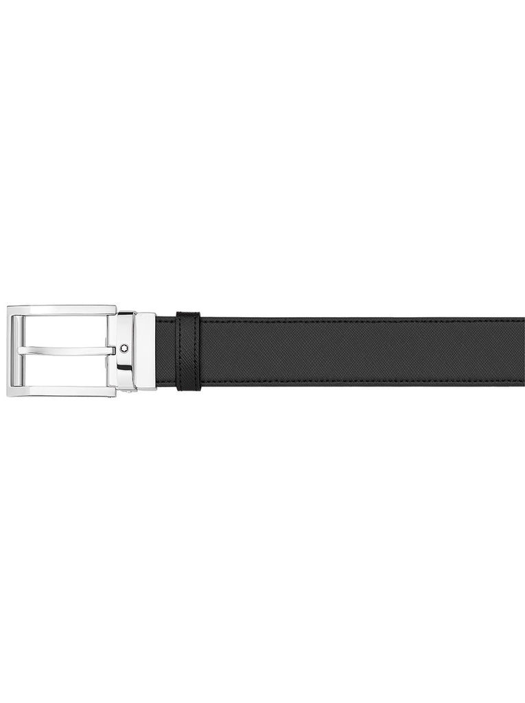 Ceinture affaires Montblanc réversible noire/marron coupée à la taille