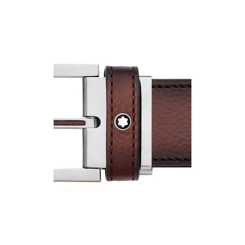 Ceinture avec boucle rectangulaire en acier inoxydable mat avec revêtement PVD doré à l’or sur le côté