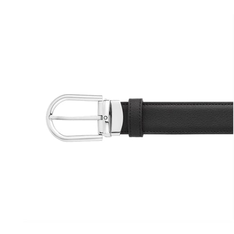 Ceinture réversible à boucle fer à cheval de 30 mm en cuir noir/bordeaux