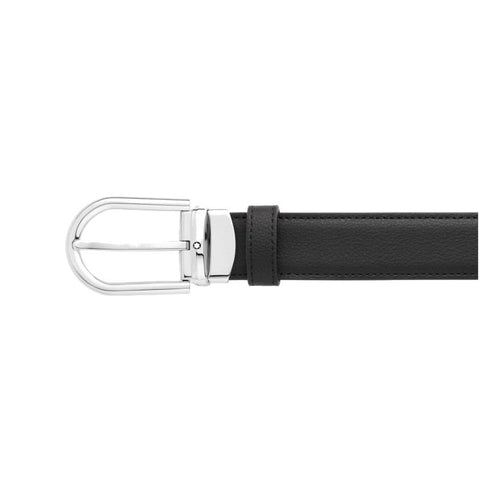 Ceinture réversible à boucle fer à cheval de 30 mm en cuir noir/vert
