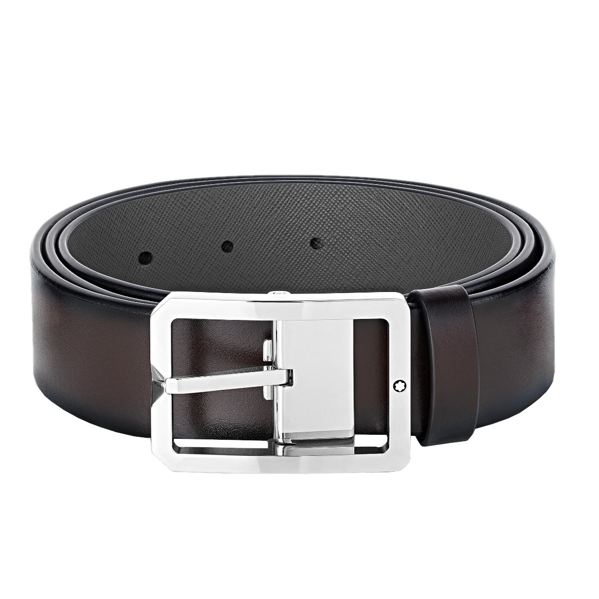 Ceinture réversible de 35mm en cuir marron/gris