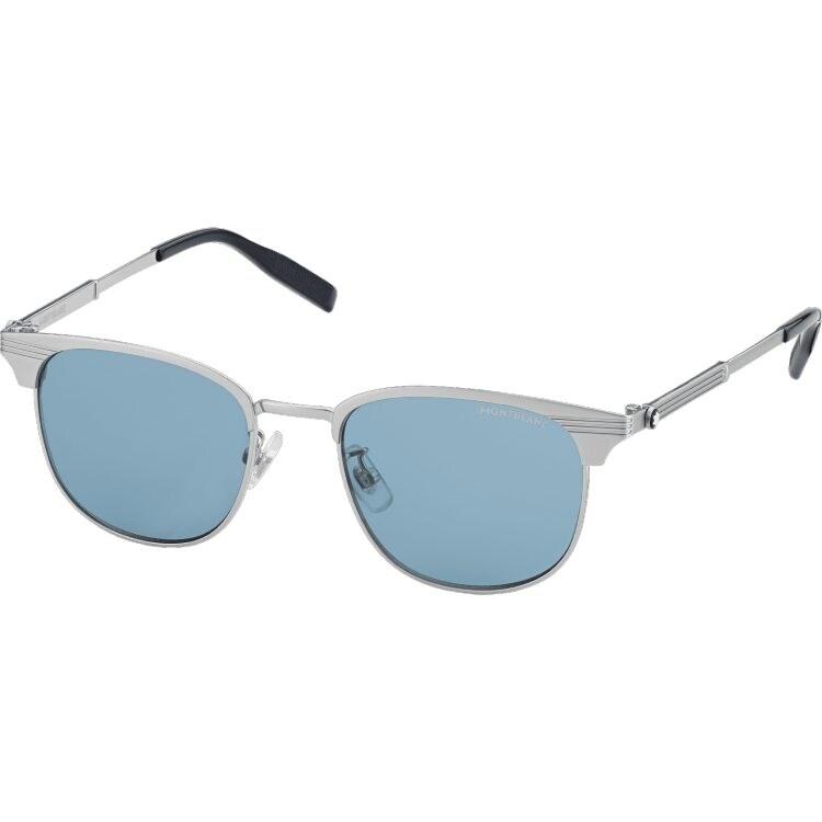 Lunettes de soleil Montblanc rectangulaires à monture métallique couleur ruthénium