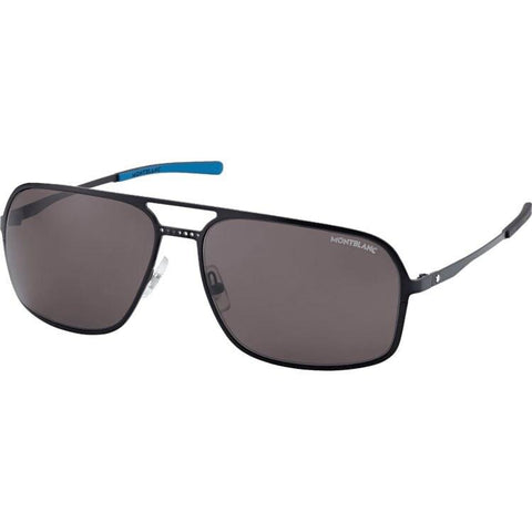 Lunettes de soleil Montblanc rectangulaires à monture métallique noire