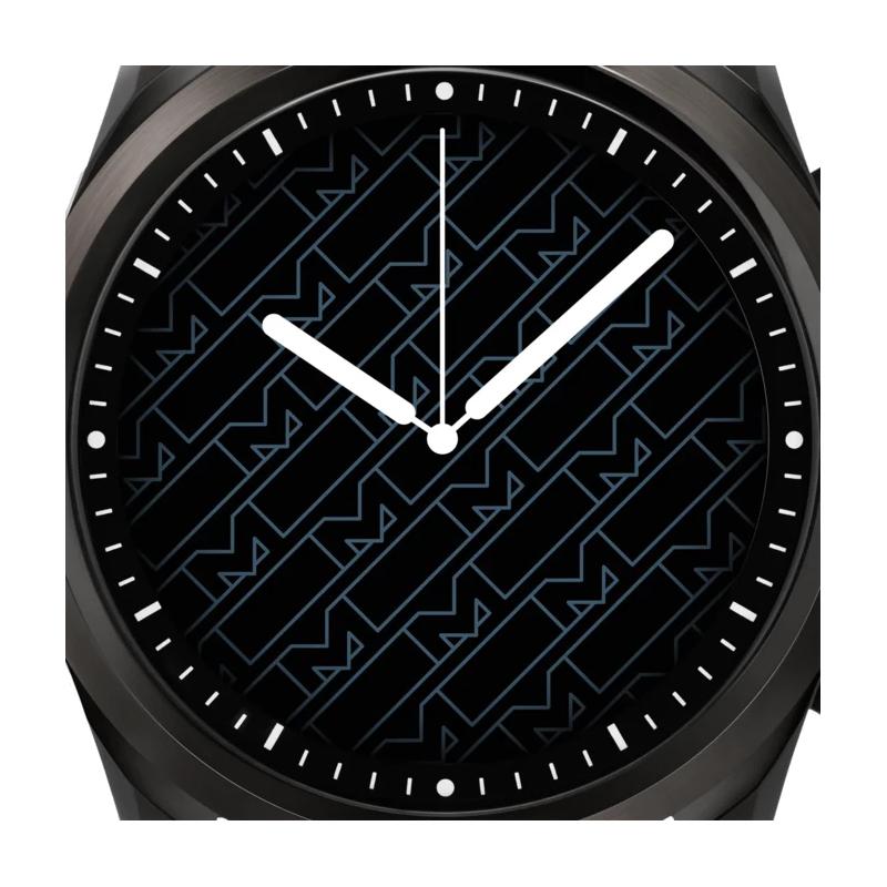 Montblanc Summit 2 acier inoxydable noir à motif Montblanc bleu