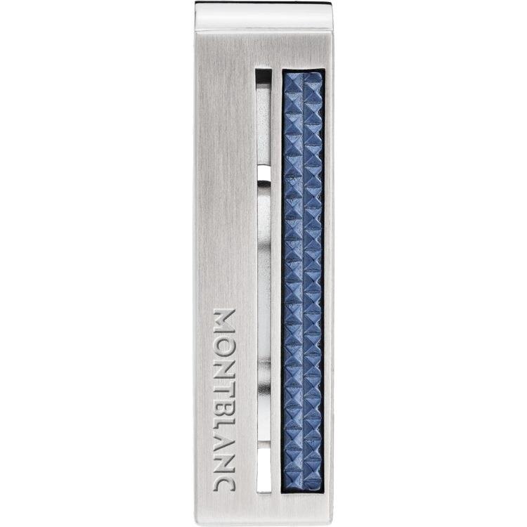 Pince à billets en acier inoxydable avec incrustation à motif bleu - Boutique-Officielle-Montblanc-Cannes