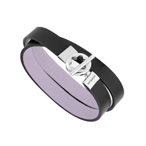 Bracelet en cuir double face taupe-noir Montblanc
