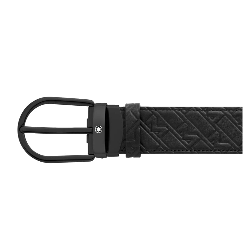 Ceinture à boucle fer à cheval de 35 mm en cuir noir